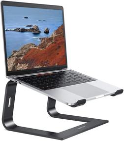 img 4 attached to OMOTON Laptop Stand - Detachable Aluminum Laptop Holder for MacBook Air/Pro & More (11-16 inch), Black
