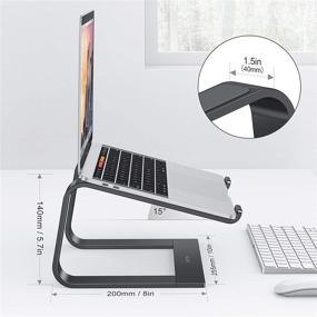 img 3 attached to OMOTON Ноутбук Стенд - Съемный Алюминиевый Держатель для MacBook Air/Pro и др. (11-16 дюймов), Черный