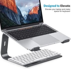 img 1 attached to OMOTON Laptop Stand - Detachable Aluminum Laptop Holder for MacBook Air/Pro & More (11-16 inch), Black