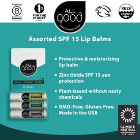 img 3 attached to SPF 15 Lip Balm Gift Set - Soothing Relief for Chapped Dry Lips, Stocking Stuffer with Sun Protection (3-Pack) - Original, Spearmint, and Coconut