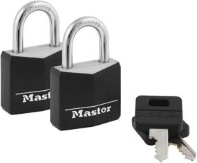 img 4 attached to Secure Your Possessions with Master Lock 131T Keyed Alike Padlocks – 2 Pack, Black, 2 Count
