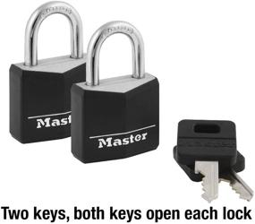 img 1 attached to Secure Your Possessions with Master Lock 131T Keyed Alike Padlocks – 2 Pack, Black, 2 Count