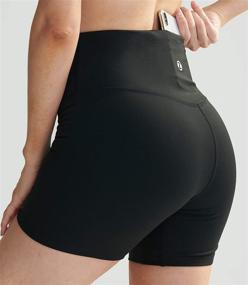 img 3 attached to 🩳 ZUTY Women's High Waisted Biker Shorts with Dual Hidden Pockets for Workout, Athletic Running, Yoga – Long Shorts Included