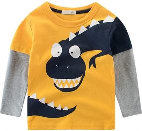 img 3 attached to 👕 DEEKEY Little Boys Long Sleeve Tee Shirts Tops and Jogger Pants Set - 2 Piece Playwear Kids Clothes Sweatshirt