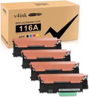 🖨️ 4-pack v4ink compatible toner cartridge replacement for hp 116a w2060a w2061a w2062a w2063a with chip - suitable for hp color laser 150 150a 150nw mfp 178 178nw mfp 179 179fnw logo