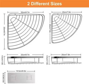 img 3 attached to 🚿 No-Drill Adjustable Stainless Steel Corner Shower Shelf: Rustproof Organizer with 90 Degree Mounting – A Space-Saving Bathroom Storage Solution