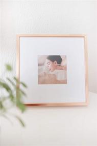 img 3 attached to 🖼️ Square Rose Gold Metal Photo Frame - Tiny Mighty Frames, 11x11 (8x8 Matted) (1, Rose Gold)