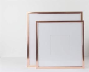 img 1 attached to 🖼️ Square Rose Gold Metal Photo Frame - Tiny Mighty Frames, 11x11 (8x8 Matted) (1, Rose Gold)