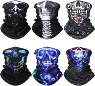 🎃 skull face covering scarf for halloween kids - pack of 6 gaiters for boys and girls logo