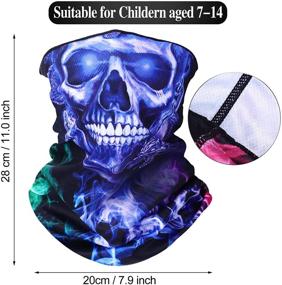 img 3 attached to 🎃 Шарф с изображением черепа для детей на Хэллоуин - набор из 6 гетр для мальчиков и девочек