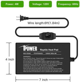 img 2 attached to 🦎 iPower Reptile Heat Mat Under Tank Warmer with Adjustable Temperature Controller - 4W/8W/16W/24W Terrarium Heater Pad, Digital Thermometer & Hygrometer - Ideal for Amphibians - Multiple Sizes Available