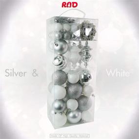 img 1 attached to 🎄 RN'D Christmas Snowflake Ball Ornaments Set - 76 White & Silver Christmas Hanging Snowflake and Ball Ornaments with Hooks