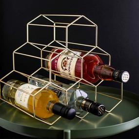 img 1 attached to 🍷 PENGKE Freestanding Wine Rack: Stylish and Sturdy Holder for 6 Bottles of Red and White Wine