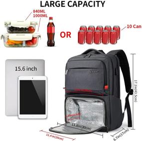 img 2 attached to 🎒 Stylish & Practical Lunch Backpack for Women with Insulated Cooler Compartment, USB Port, and Laptop Sleeve – Waterproof and Ideal for Work, School, Beach, and Camping