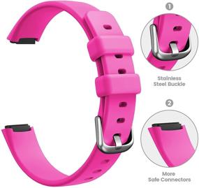 img 1 attached to Fitbit Bands Wristband Silicone Replacement Wearable Technology
