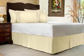img 3 attached to 🛏️ Blissford's Tailored Bed Skirt - Twin XL, 14 inch Drop, Cotton Blend, Brown - Ideal Dorm Sized Bedskirt with Split Corners in 16 Available Colors!