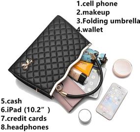 img 1 attached to YINGPEI Womens Handbags Black Leather Women's Handbags & Wallets