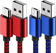 🔌 10ft кабель быстрой зарядки micro usb 2 шт. - быстрая зарядка для samsung galaxy, lg stylo, ps4 pro и других устройств логотип