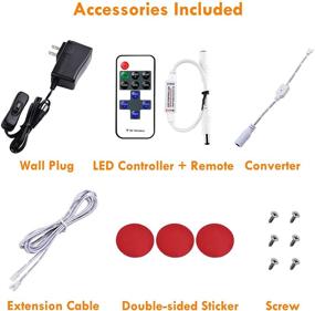 img 1 attached to 🔦 Lvyinyin Under Cabinet LED Lights Kit: Wireless RF Remote Control Dimmable, Linkable Connection, UL Wall Plug Adapter, 3 Puck Lights Set - Warm White, White Cable for Kitchen Counter & Closet Lighting