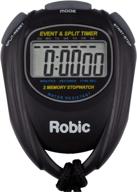 ⌚ robic 67982 sc-539 water resistant stopwatch: event and split time tracking with 2 memory, black edition логотип