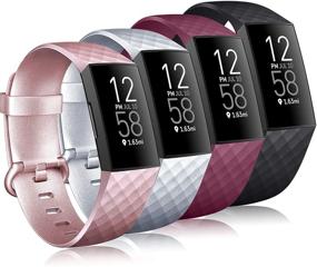 img 4 attached to Tobfit 4 Pack Bands Compatible For Fitbit Charge 4 / Fitbit Charge 3 And Charge 3 Se Wearable Technology