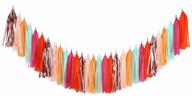 🎉 mols hawaiian party decorations – tissue paper tassels garland bunting banner diy kit for summer birthday tiki lulu party decor – pack of 30pcs in orange, peach, rose gold, mad orange, fuchsia, and mint – a22 logo