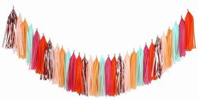 img 1 attached to 🎉 Mols Hawaiian Party Decorations – Tissue Paper Tassels Garland Bunting Banner DIY Kit for Summer Birthday Tiki Lulu Party Decor – Pack of 30pcs in Orange, Peach, Rose Gold, Mad Orange, Fuchsia, and Mint – A22
