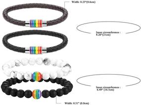 img 2 attached to Cupimatch LGBT Rainbow Braided Leather Bracelets: Stylish Pride Bangle Set for Gay & Lesbian Relationships