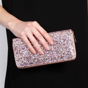 img 2 attached to FASHION Rainbow Glitter Around Wallet Women's Handbags & Wallets for Wallets