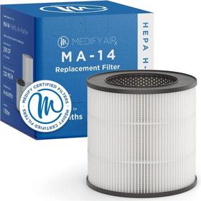 img 4 attached to Medify MA-14 Replacement Filter - Eliminate Smoke, Smokers, Dust, Odors, Pet Dander 🧼 - 3-in-1 Protection with Pre-filter, H13 HEPA, Activated Carbon - 99.9% Removal - 1-Pack