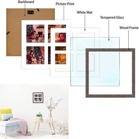 img 2 attached to 🖼️ Golden State Art, 10x10 Collage Picture Frame With 4x4 Inch Openings - Square Wood Picture Frame - Horizontal & Vertical Formats for Wall & Tabletop, Distressed Brown