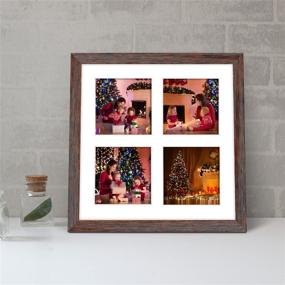 img 3 attached to 🖼️ Golden State Art, 10x10 Collage Picture Frame With 4x4 Inch Openings - Square Wood Picture Frame - Horizontal & Vertical Formats for Wall & Tabletop, Distressed Brown