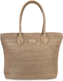 img 4 attached to 👜 Легкая сумка-тоут Hoxis из искусственного соломенного плетения для женщин - сумка на плечо