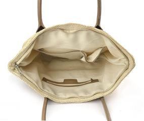 img 1 attached to 👜 Легкая сумка-тоут Hoxis из искусственного соломенного плетения для женщин - сумка на плечо
