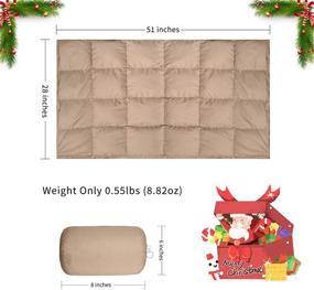 img 3 attached to 🧸 zzlamb Packable & Lightweight Travel Blanket for Kids - Versatile Down Throw Blanket for Indoor & Outdoor Use, Perfect for Couch, Airplane, Car, Camping, Hiking, and Backpacking - Stadium-Ready, Beach-Ready, and Hammock-Friendly - 28’’x51’’ Khaki