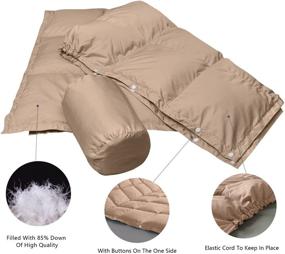 img 2 attached to 🧸 zzlamb Packable & Lightweight Travel Blanket for Kids - Versatile Down Throw Blanket for Indoor & Outdoor Use, Perfect for Couch, Airplane, Car, Camping, Hiking, and Backpacking - Stadium-Ready, Beach-Ready, and Hammock-Friendly - 28’’x51’’ Khaki