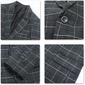 img 1 attached to Plaid Blazer Jacket Formal Wedding Boys' Clothing at Suits & Sport Coats