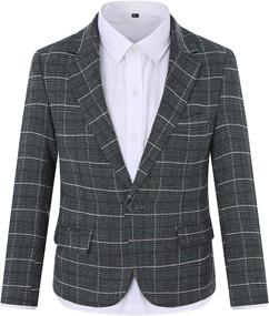 img 4 attached to Plaid Blazer Jacket Formal Wedding Boys' Clothing at Suits & Sport Coats