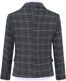 img 2 attached to Plaid Blazer Jacket Formal Wedding Boys' Clothing at Suits & Sport Coats