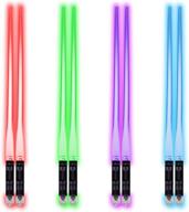 colorful glow chopsticks: led lightsaber reusable – 4 pairs, 8 modes logo