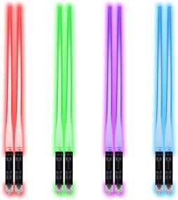 img 4 attached to Colorful Glow Chopsticks: LED Lightsaber Reusable – 4 Pairs, 8 Modes