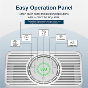 img 1 attached to 🌬️ Воздушный очиститель True HEPA H13 для дома | непобедимый 12-часовой таймер, автоматический режим, 4 регулируемые скорости и напоминание о замене фильтра | Удаляет 99,97% дыма от лесных пожаров, грязь, пыльцу, шерсть животных, кожушину | Площадь покрытия до 800 футов².