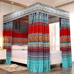 img 4 attached to Pangzi Bohemian Corner Curtain Canopy Bedding