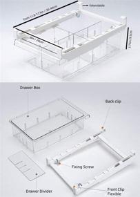 img 1 attached to 🧊 YekouMax Fridge Drawer Organizer: Pull-Out Clear Container for Food and Drinks - 1 Pack Medium