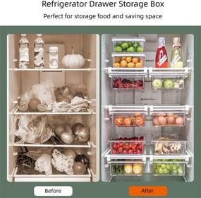 img 3 attached to 🧊 YekouMax Fridge Drawer Organizer: Pull-Out Clear Container for Food and Drinks - 1 Pack Medium