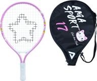 🎾 junior toddler starter kit: kids tennis racket 17-21" in pink for girls and yellow for boys, with shoulder strap bag made of 420d nylon logo