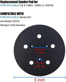 img 3 attached to 🛠️ Optimized 5-Inch Hook and Loop Pad for Porter Cable 13904 - Compatible with Porter Cable Model 333 and Model 333VS Random Orbit Sanders