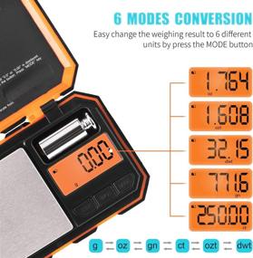 img 1 attached to 200g x 0.01g Fuzion Jewelry Gram Scale - Digital Pocket Scale with 👝 LCD Display, Tare Function, 6 Units Conversion for Food, Medicine, Coffee - Includes Battery