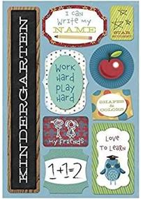 img 2 attached to 🎨 KAREN FOSTER Acid and Lignin Free Kindergarten Scrapbooking Sticker Sheet: Perfect for Young Crafters!