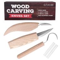 wood carving tools kit for beginners, kids - whittling knife, spoon, clay, curved blade, fruit, hook knife logo
